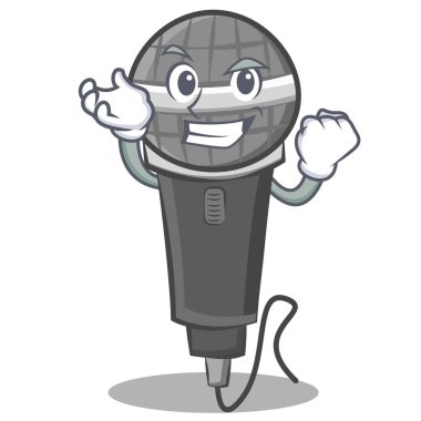 Başarılı mikrofon karikatür karakter tasarımı