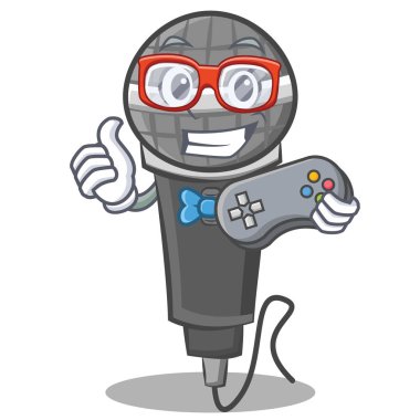 Oyun mikrofon karikatür karakter tasarımı