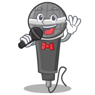 Şarkı mikrofon karikatür karakter tasarımı