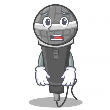 Yazık ki mikrofon karikatür karakter tasarımı