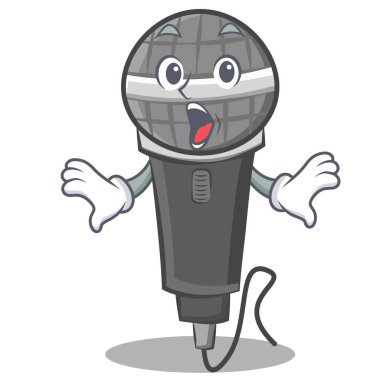 Sürpriz mikrofon karikatür karakter tasarımı