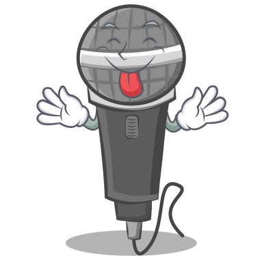 Mikrofon karikatür karakter tasarımı dil