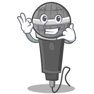 Bana mikrofon karikatür karakter tasarımı de