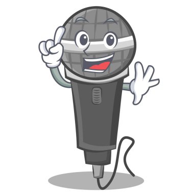 Parmak mikrofon karikatür karakter tasarımı