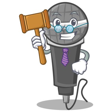 Yargıç mikrofon karikatür karakter tasarımı