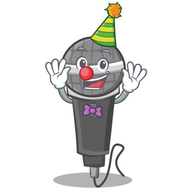 Palyaço mikrofon karikatür karakter tasarımı