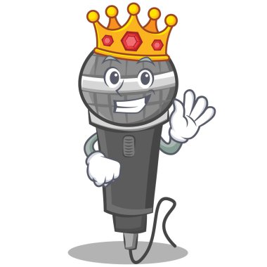 Kral mikrofon karikatür karakter tasarımı