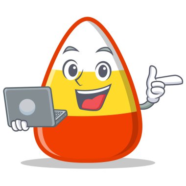 Dizüstü şeker Mısır karakter karikatür ile