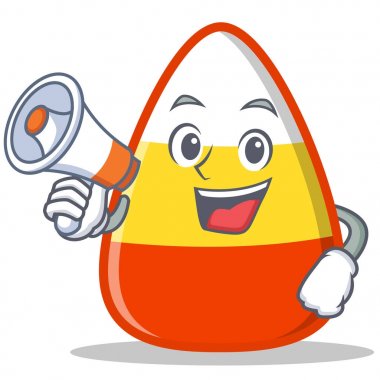 Megafon şeker Mısır karakter karikatür ile