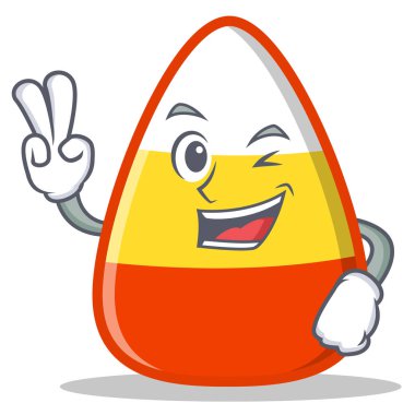 İki parmak şeker Mısır karakter karikatür