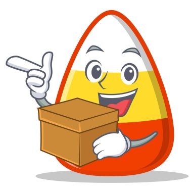 Kutu şeker Mısır karakter karikatür ile