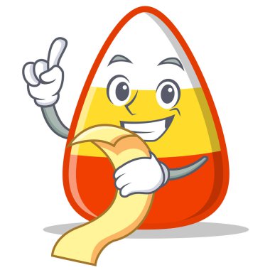 Menü şeker Mısır karakter karikatür ile