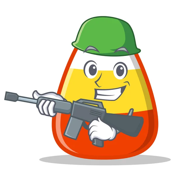 Army candy corn character cartoon — Stock Vector