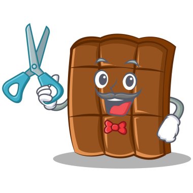 Çikolata karakter karikatür tarzı berber