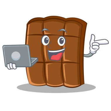 Dizüstü çikolata karakter karikatür tarzı ile