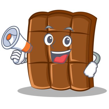 Megafon çikolata karakter karikatür tarzı ile