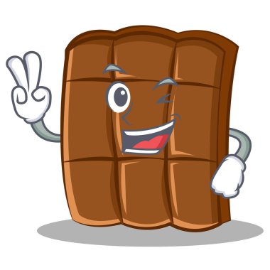 İki çikolatalı karakter karikatür tarzı parmak
