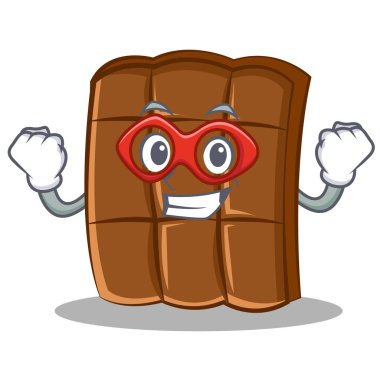 Süper kahraman çikolata karakter karikatür tarzı