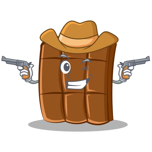 Cowboy chocolade cartoon tekenstijl — Stockvector