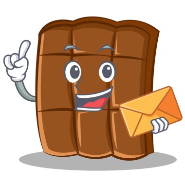 Zarf çikolata karakter karikatür tarzı ile