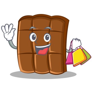 Çikolata karakter karikatür tarzı alışveriş