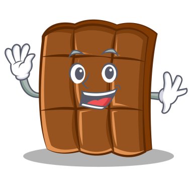 Çikolata karakter karikatür tarzı sallayarak