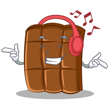 Dinleme müzik çikolata karakter karikatür tarzı