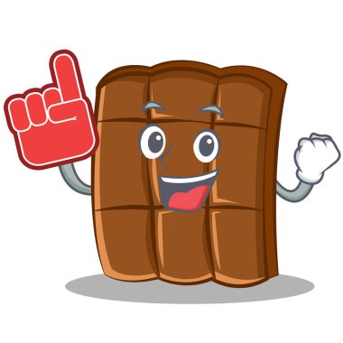 Parmak çikolata karakter karikatür tarzı ile köpük