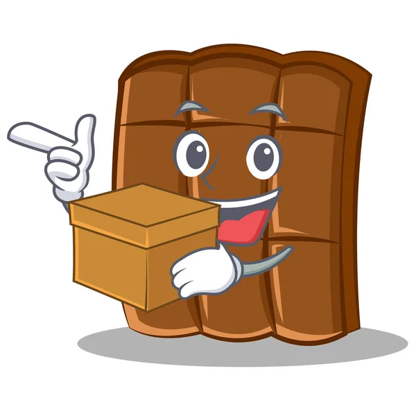 Kutu çikolata karakter karikatür tarzı ile — Stok Vektör