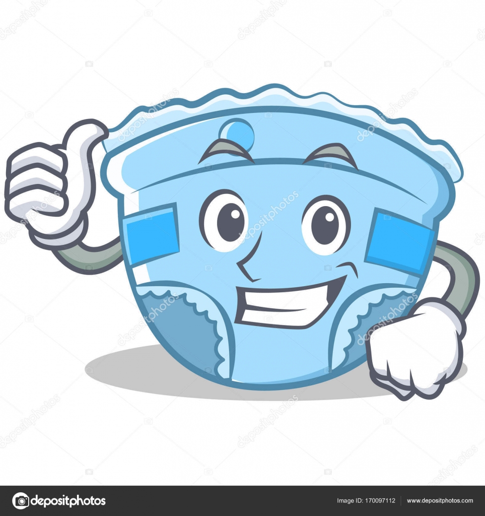 Thumbs Up Baby Diaper Character Cartoon Vector Image By C Kongvector Vector Stock