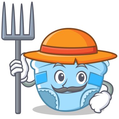 Çiftçi bebek bezi karakter karikatür