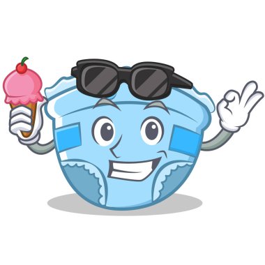 Dondurma bebek bezi karakter karikatür ile