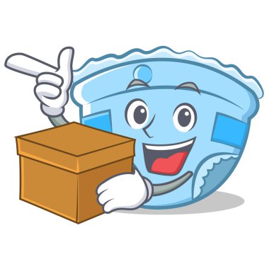 Kutu bebek bezi karakter karikatür ile