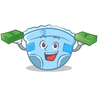 Para bebek bezi karakter karikatür ile