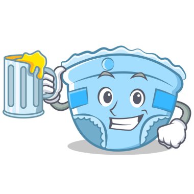 Suyu bebek bezi karakter karikatür ile