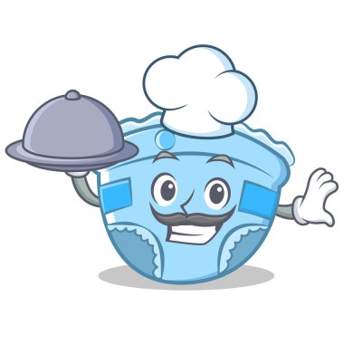 Şef gıda bebek bezi karakter karikatür ile