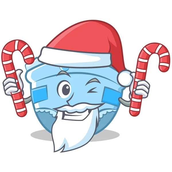 Weihnachtsmann mit Süßigkeiten Baby Windel Charakter Cartoon — Stockvektor