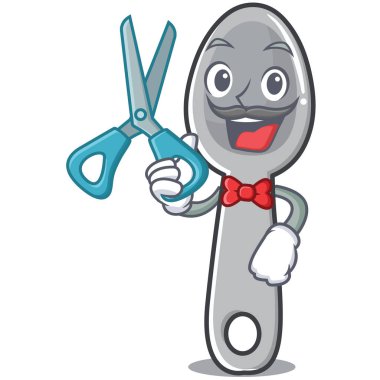 Kaşık karakter karikatür tarzı berber