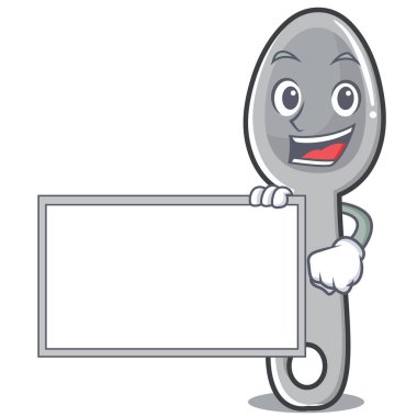 Tahta kaşık karakter karikatür tarzı ile