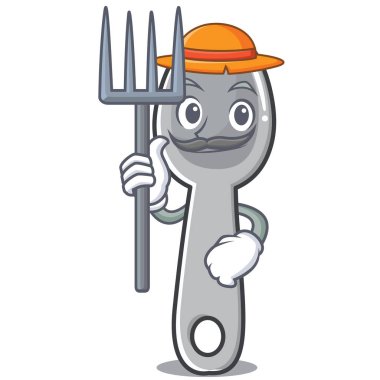 Çiftçi kaşık karakter karikatür tarzı