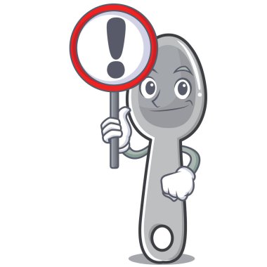 İşareti kaşık karakter karikatür tarzı ile