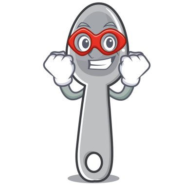 Süper kahraman kaşık karakter karikatür tarzı