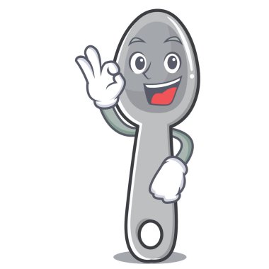 Tamam kaşık karakter karikatür tarzı