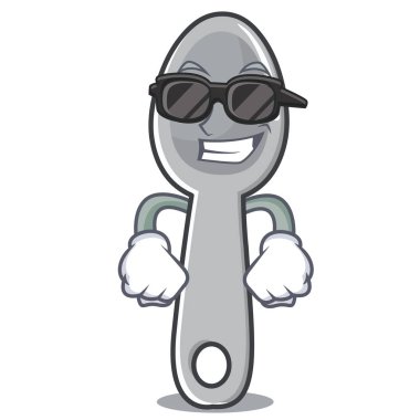 Süper cool kaşık karakter karikatür tarzı