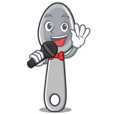 Şarkı kaşık karakter karikatür tarzı