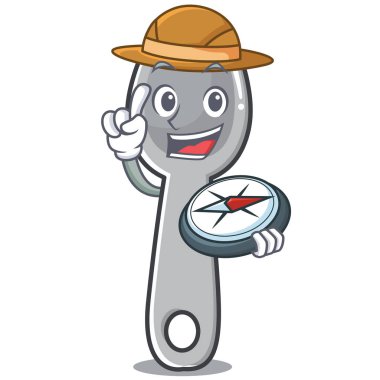 Explorer kaşık karakter karikatür tarzı