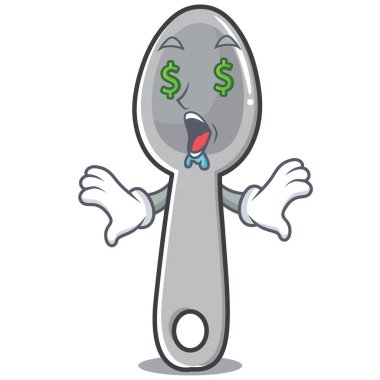 Para göz kaşık karakter karikatür tarzı