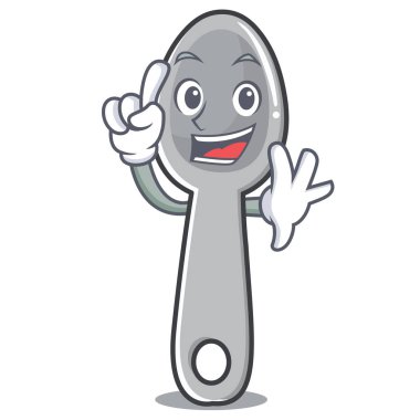 Parmak kaşık karakter karikatür tarzı