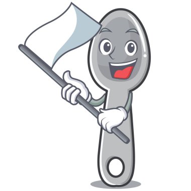 Bayrak kaşık karakter karikatür tarzı ile