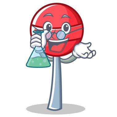 Profesör tatlı lolipop karakter karikatür